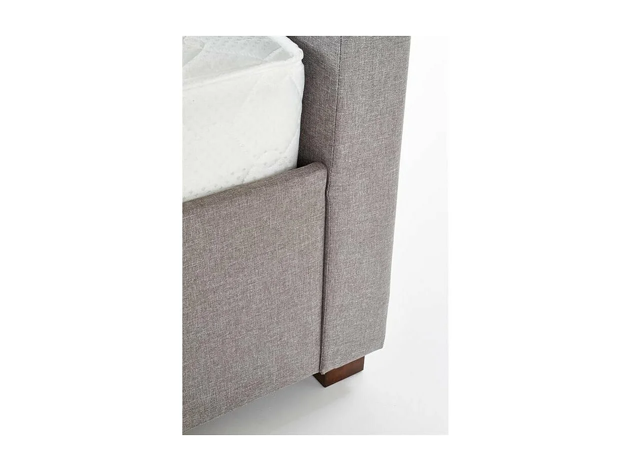 Lit moderne gris 160 / 180 x 200cm avec sommier Moreno - 180cm x 200cm