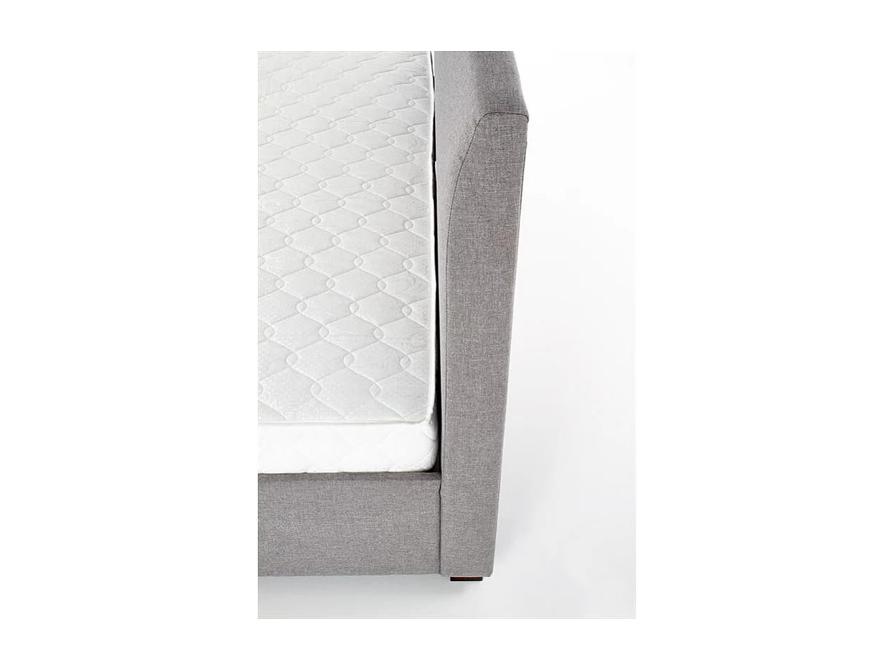 Lit moderne gris 160 / 180 x 200cm avec sommier Moreno - 140cm x 200cm