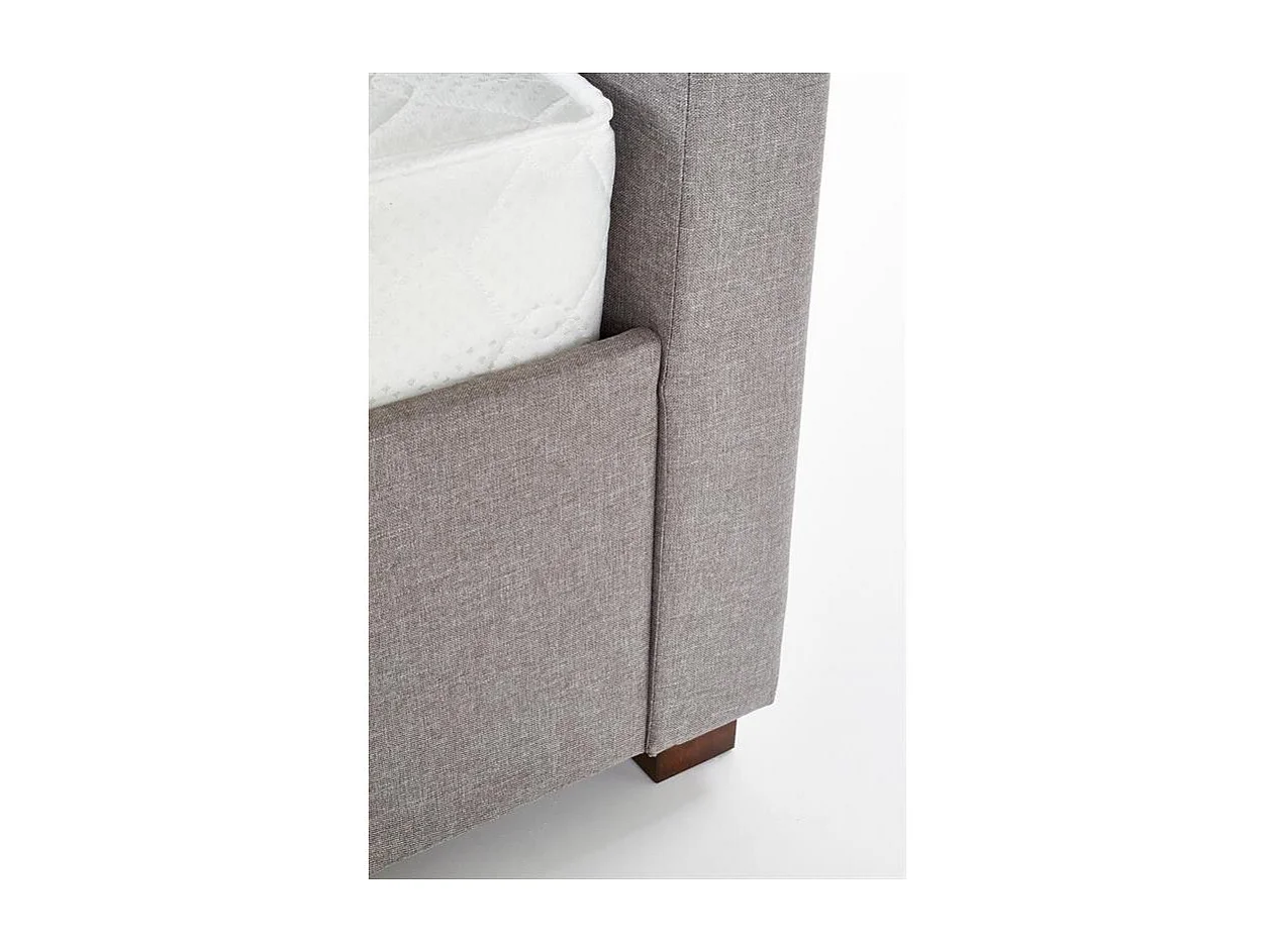 Lit moderne gris 160 / 180 x 200cm avec sommier Moreno - 140cm x 200cm