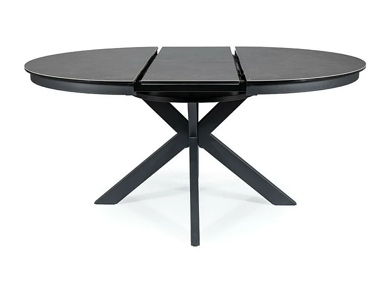 Tavolo rotondo allungabile di design Arena 120cm grigio scuro con gambe nere opache