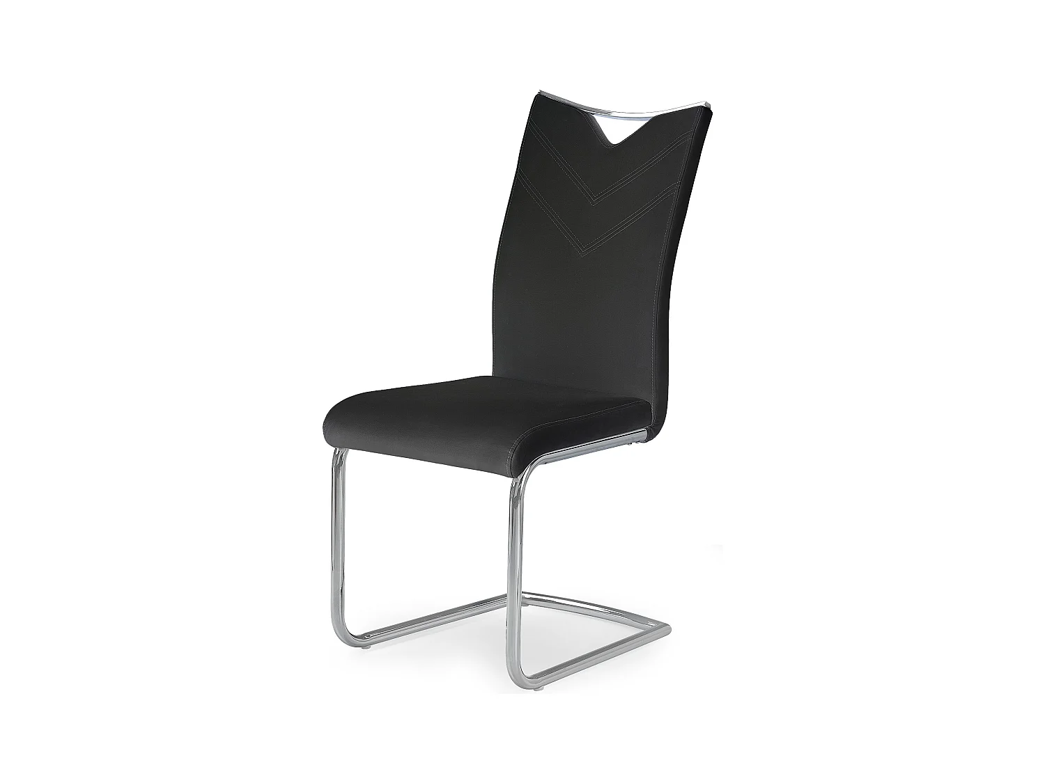 Chaise design métal et éco-cuir Octavia - Noir