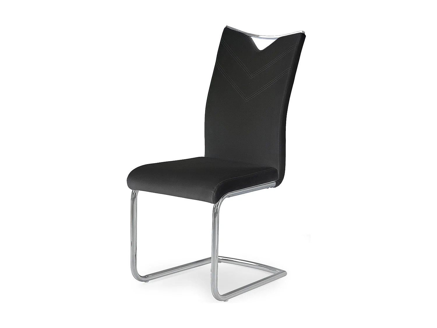 Chaise design métal et éco-cuir Octavia - Noir