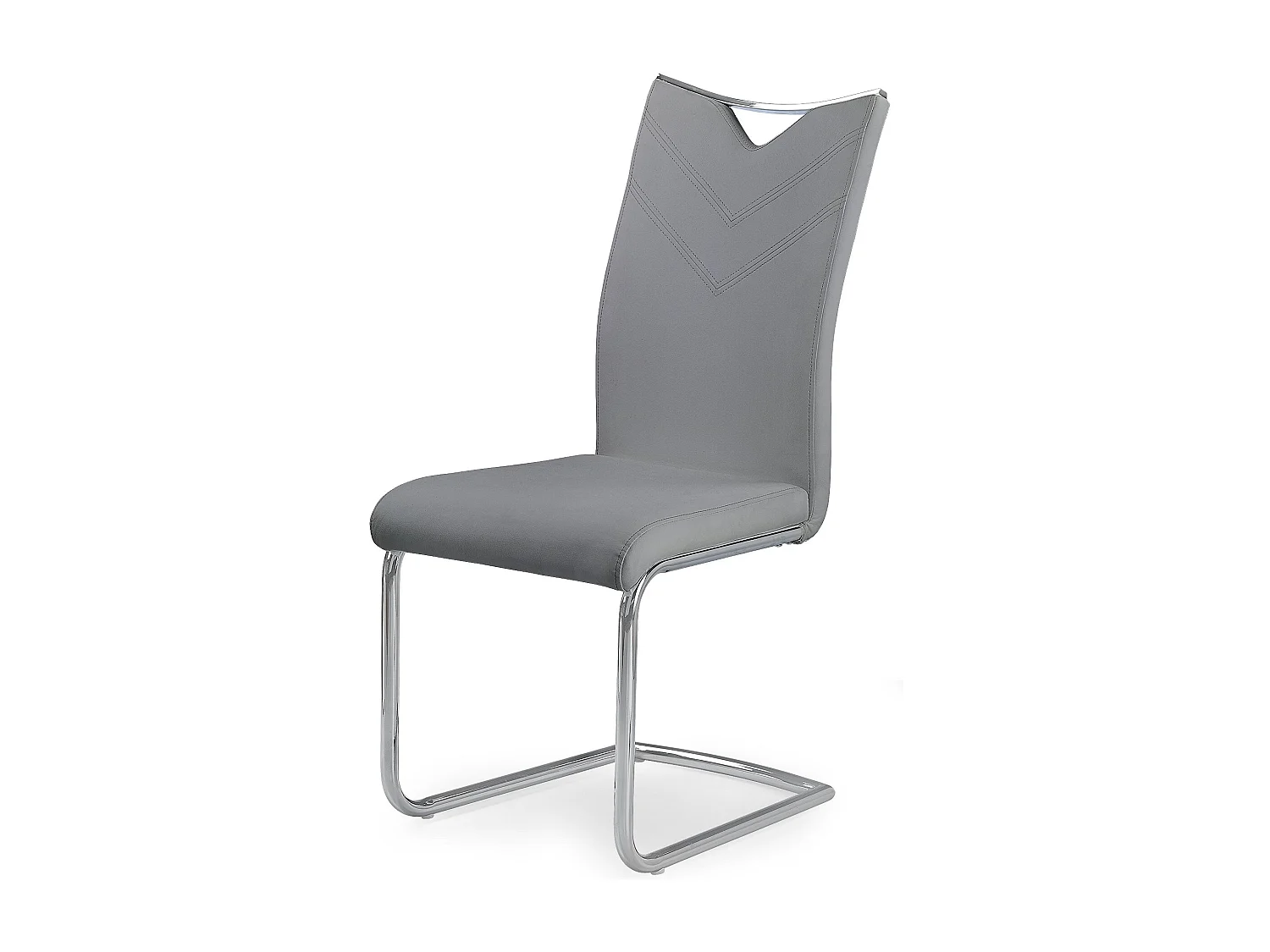 Chaise design métal et éco-cuir Octavia - Gris