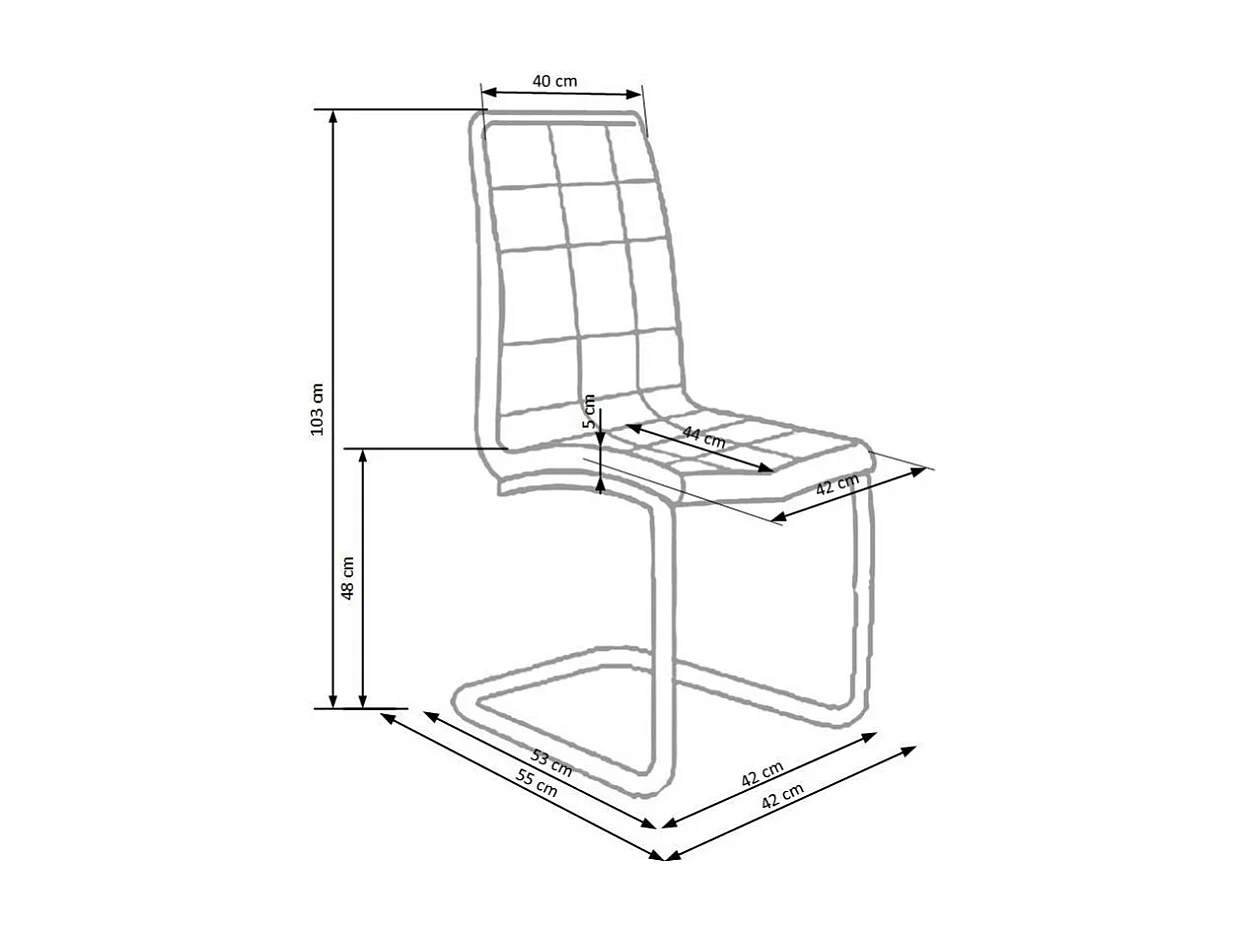 Chaise design en éco-cuir blanc avec piètement chromé Carrie