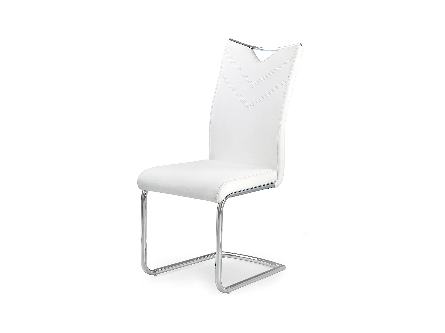 Chaise design métal et éco-cuir Octavia - Blanc