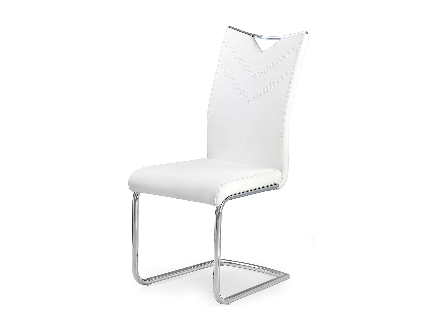 Chaise design métal et éco-cuir Octavia - Blanc