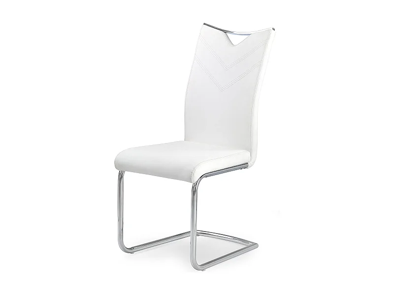 Chaise design métal et éco-cuir Octavia - Blanc