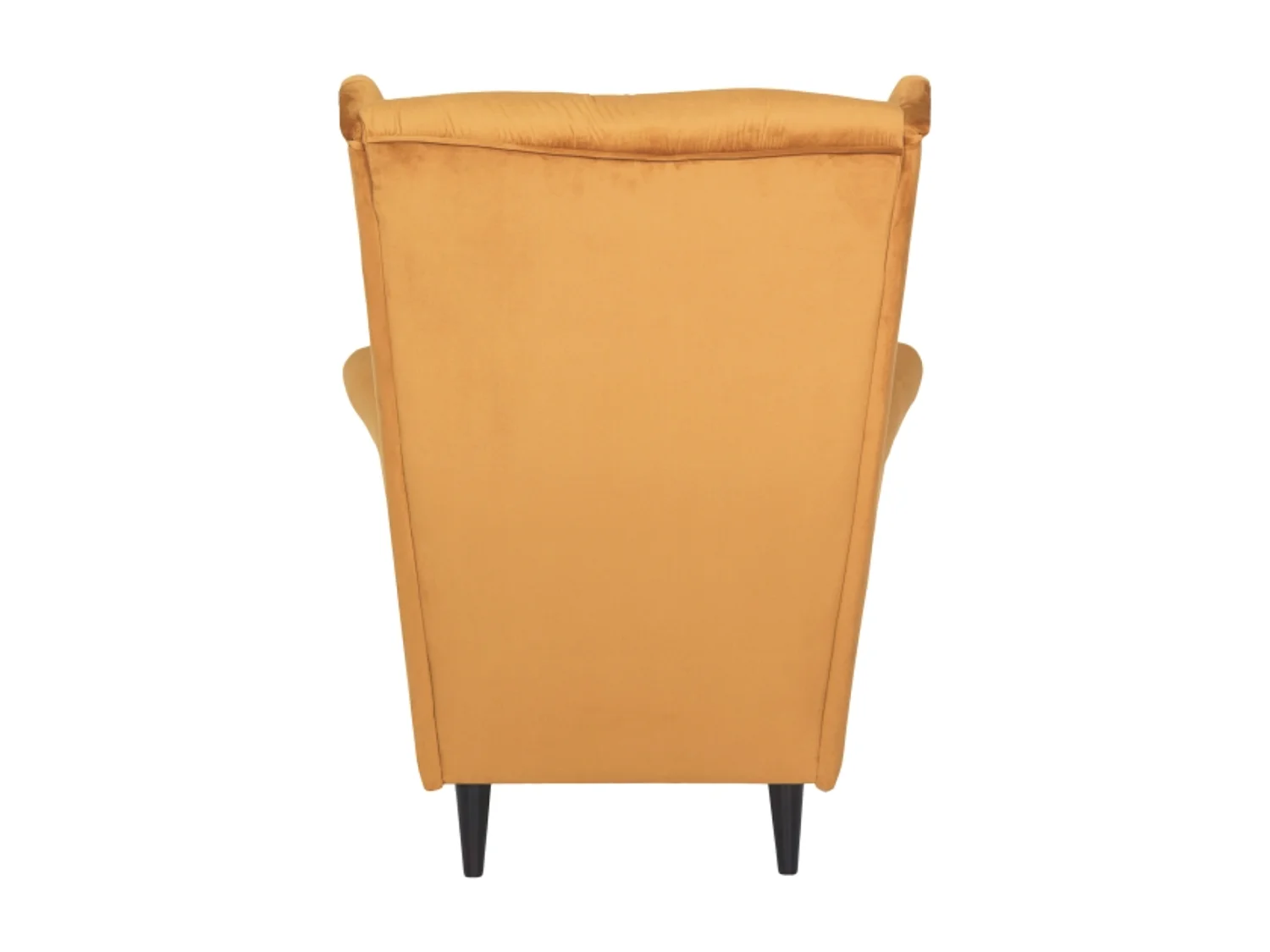 Fauteuil bergère capitonné velours jaune curry Jolt