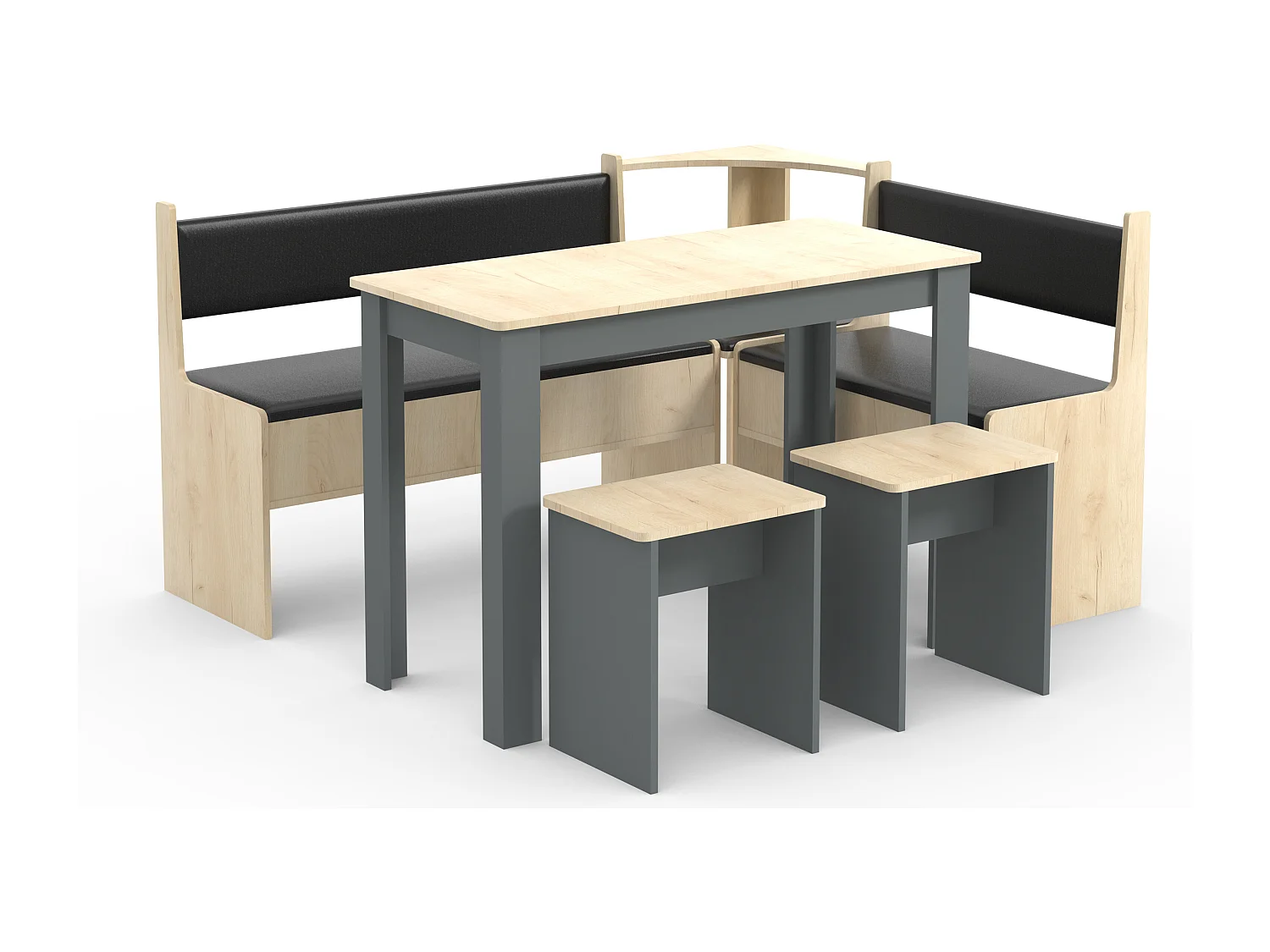 Grupo de comidas Esal Antracita / roble de miel 80 x 153 x P. 153