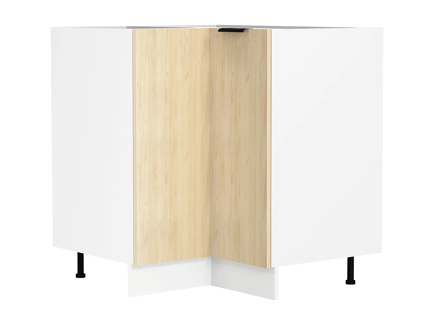 Armário de canto VCM | Dimensões aprox. A. 82 x L. 76 x P. 76 cm | Armário de cozinha | Armário inferior | Móveis de cozinha - Fasola (carvalho branco / mel)