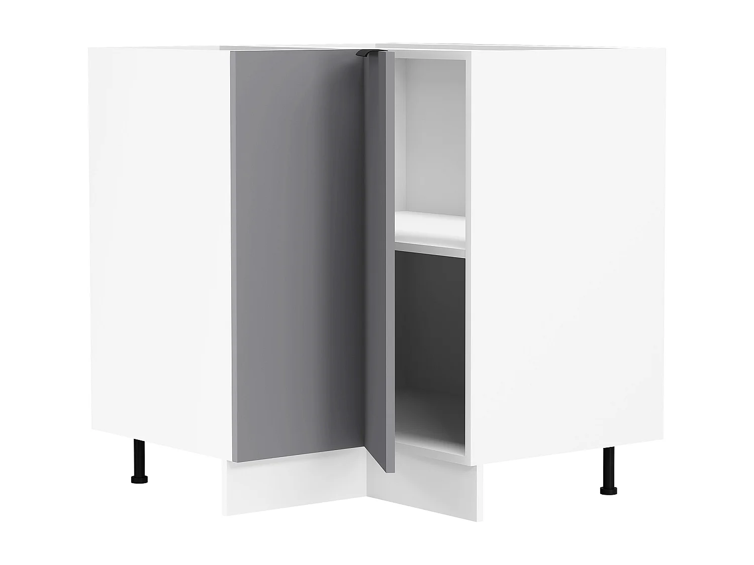 Kitchen furniture cabinet Fasola White / Anthracite H. 82 x W. 76 x D. 76 cm