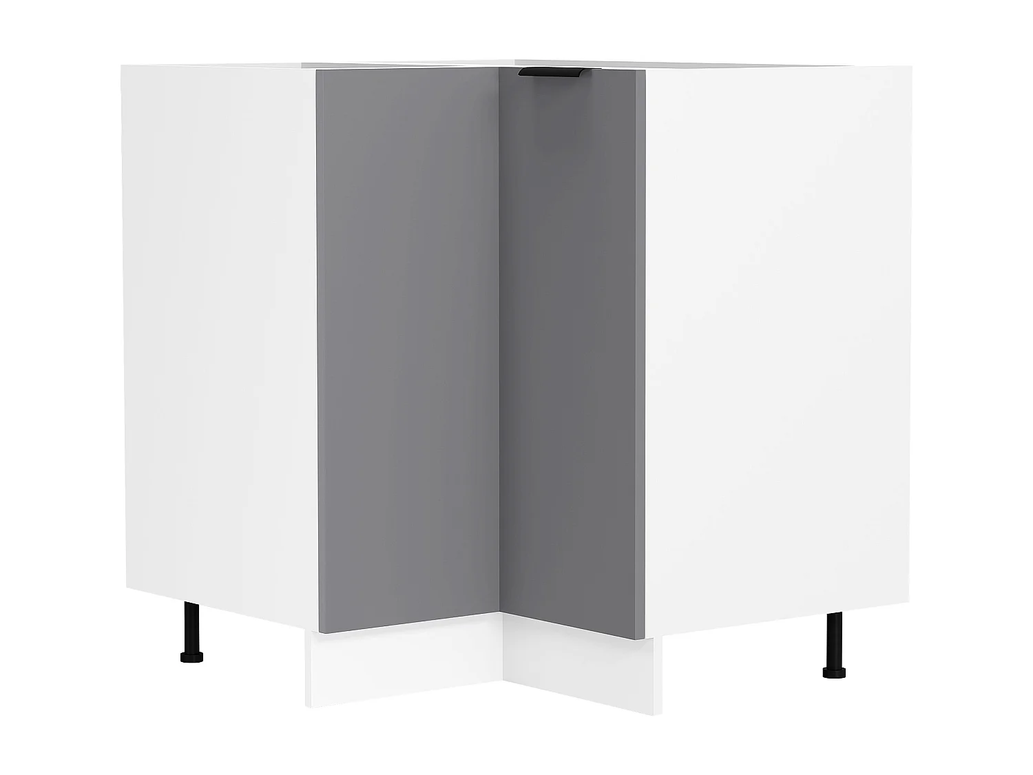 Kitchen furniture cabinet Fasola White / Anthracite H. 82 x W. 76 x D. 76 cm