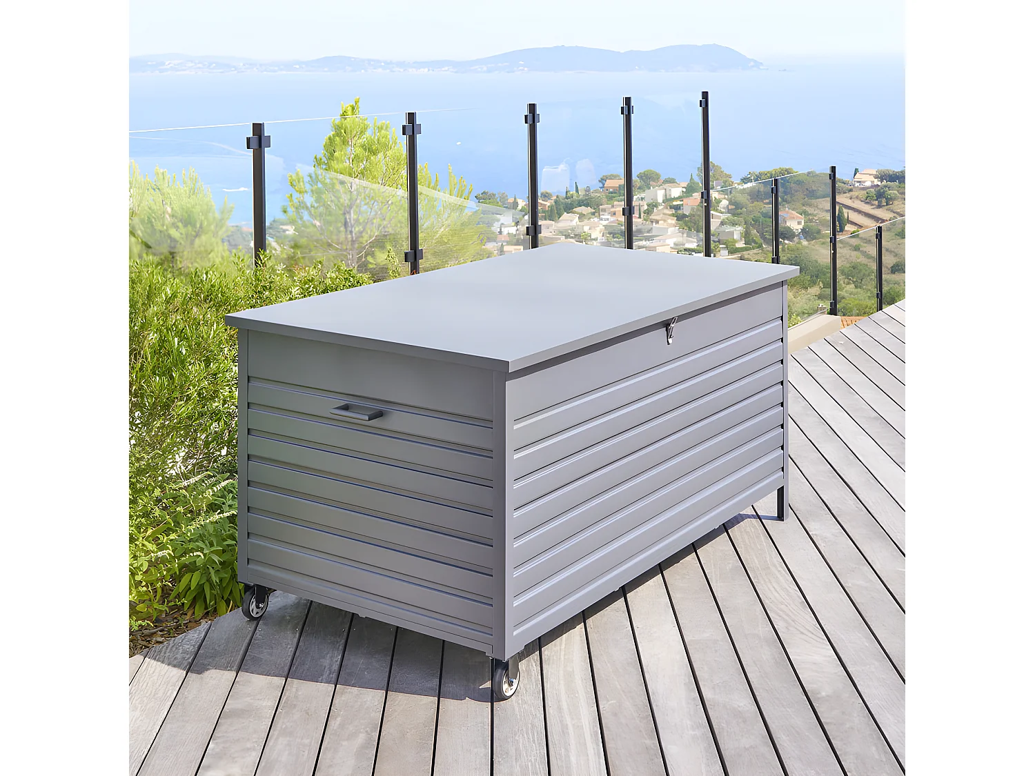 Coffre extérieur alu grand modèle Menango graphite Hespéride
