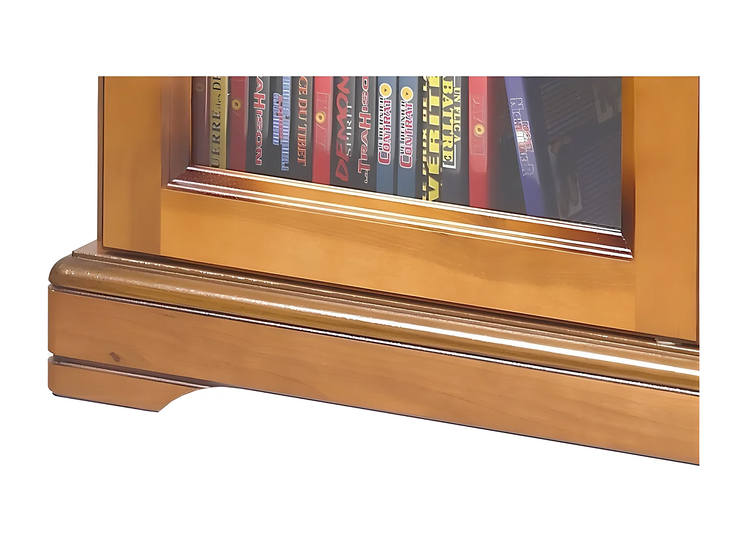 Vitrine 2 Portes Vitrées Merisier 6 Niches L 92.4 H 105.8 P 21.5 cm