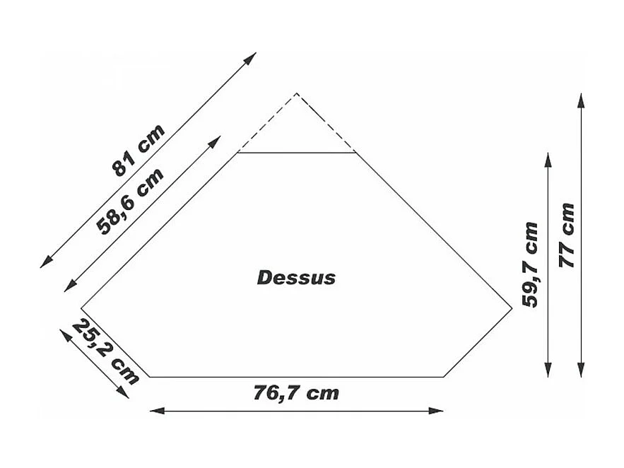 Meuble TV d'Angle 42 Pouces Merisier 9 Niches 2 Portes L 114 H 77 P 77 cm