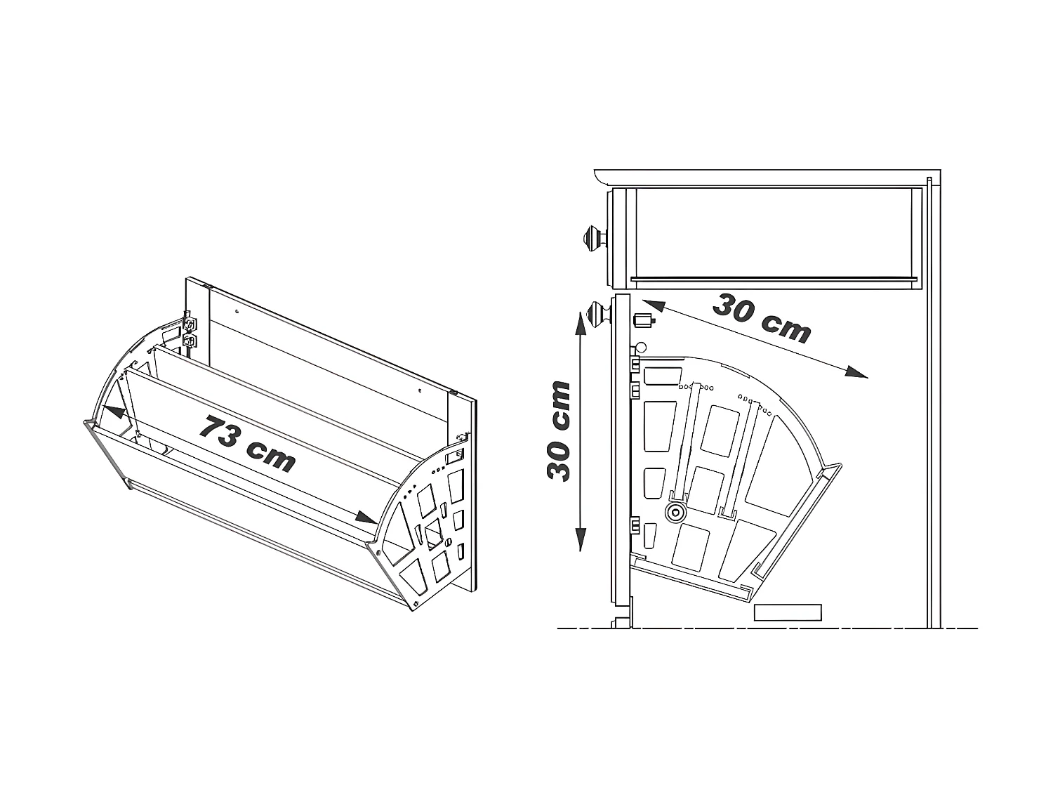 Meuble Chaussures Merisier 24 Paires 2 Abattants 1 Tiroir L 82.4 H 102.9 P 41 cm