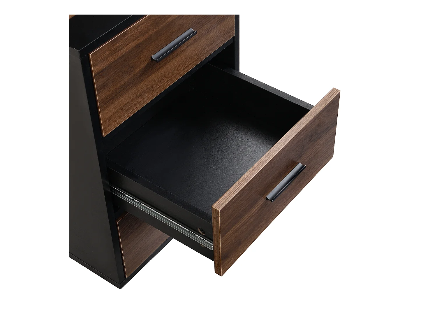 Bureau 140*60cm - style industriel - avec support hôte pour ordinateur et une armoire amovible - Marron