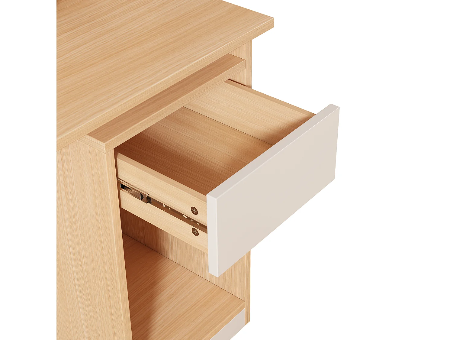 Bureau avec rangement multifonctionnel - bureau rotatif - Naturel