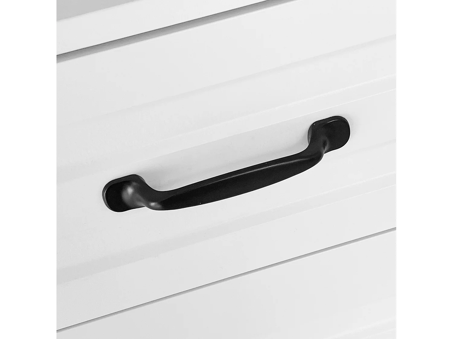 Schuhschrank aus Spanplatte – 3 Klapptüren und 2 Schubladen – Weiß