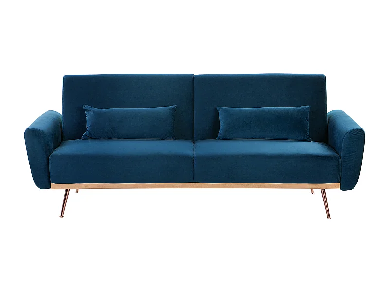 Sofa rozkładana EINA Welur Granatowy dla 3 osób