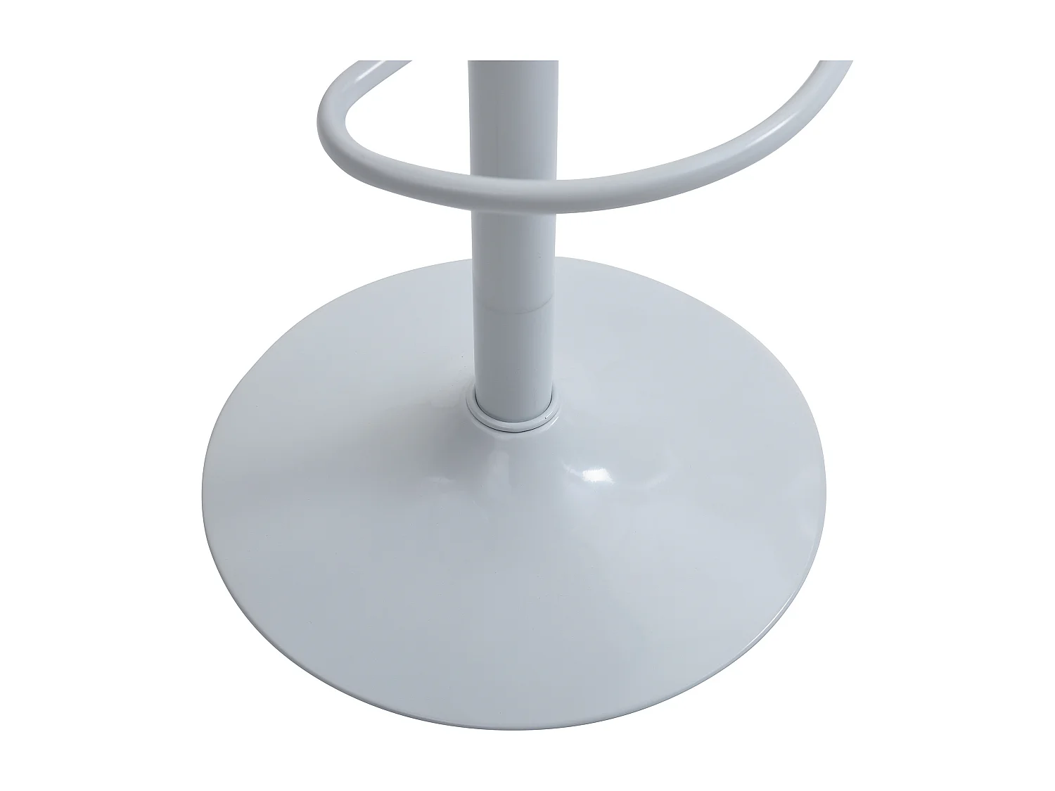 Taburete de bar de piel sintética y metal - Altura ajustable - Natural claro y Blanco - MONTENEGRO