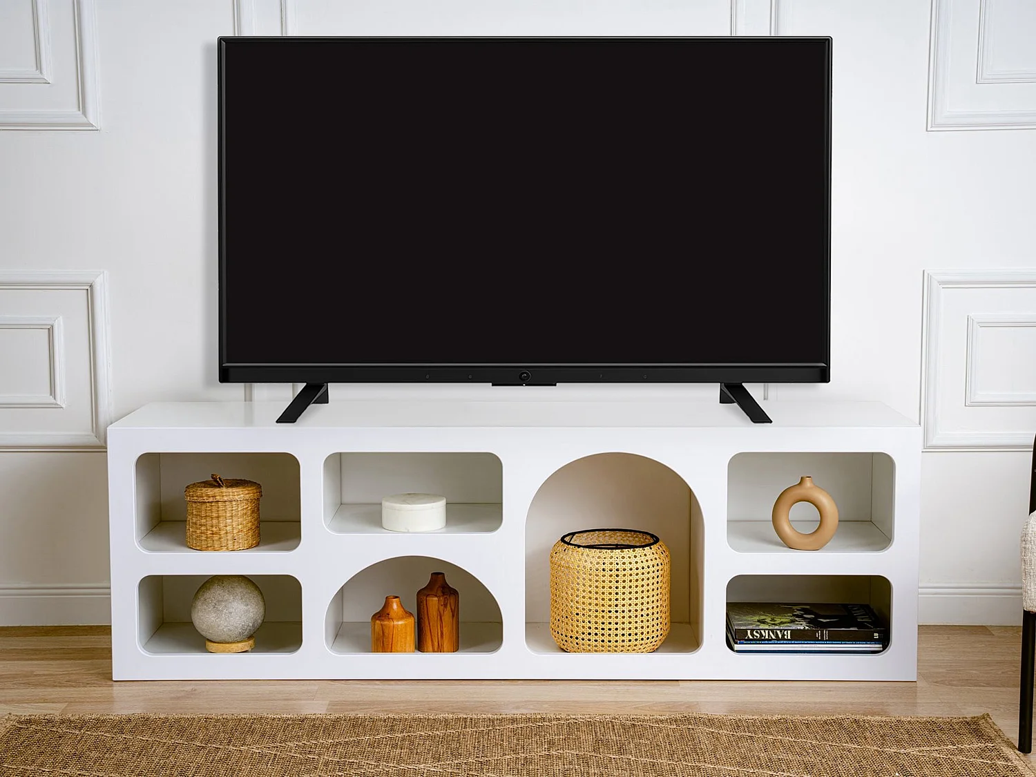 TV-Möbel mit 7 Fächern - Weiß - LUELA