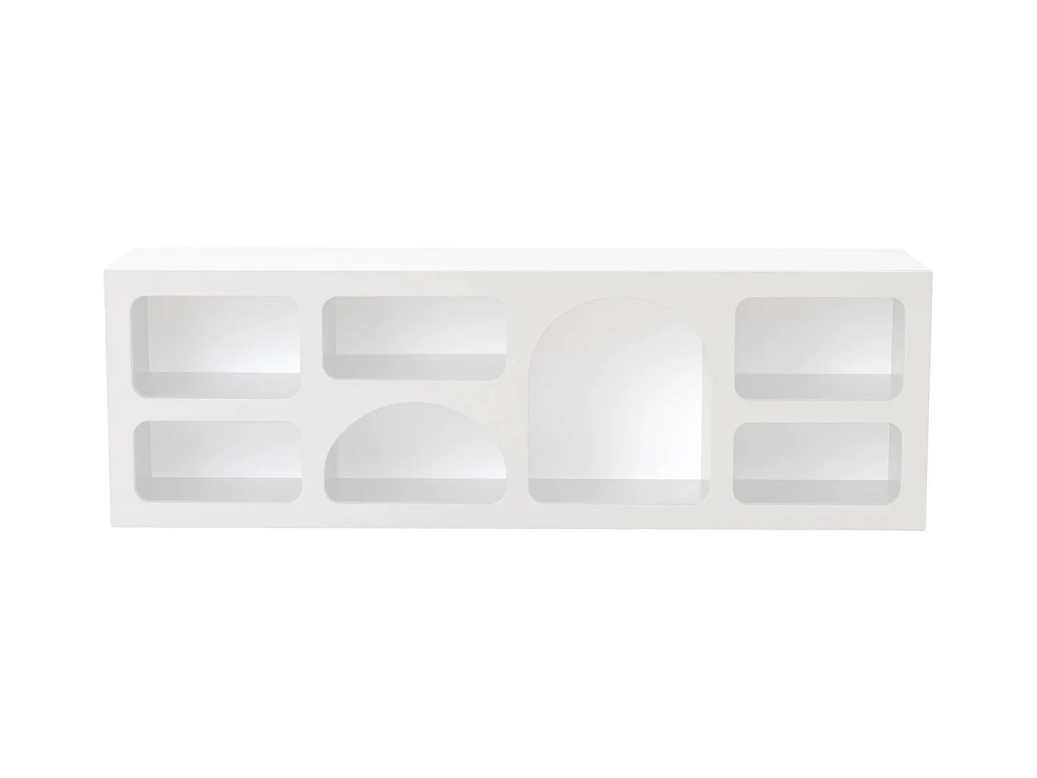 Meuble TV avec 7 niches - Blanc - LUELA