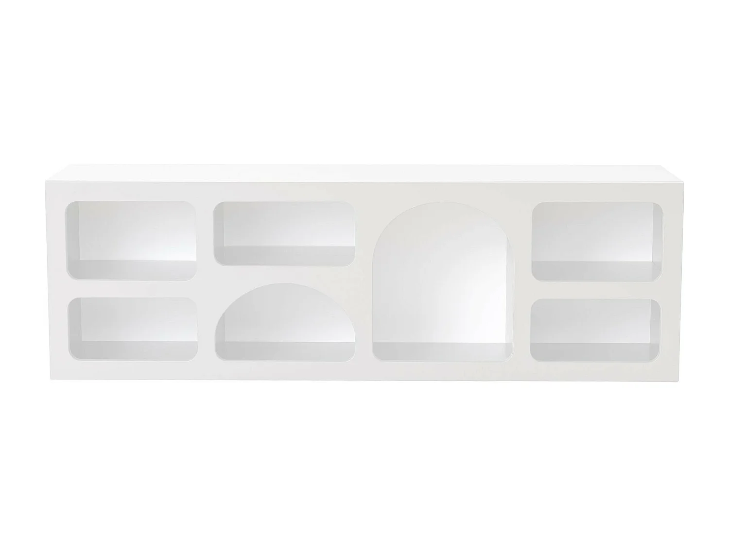 Meuble TV avec 7 niches - Blanc - LUELA