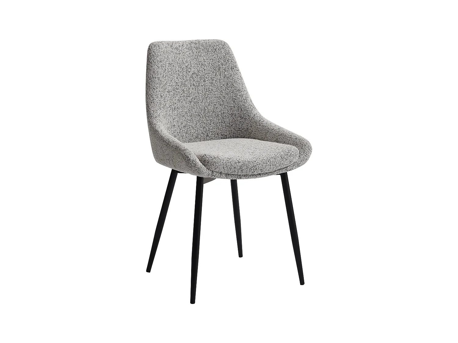 Juego de 2 sillas de tweed y metal negro - Crema - MASURIE