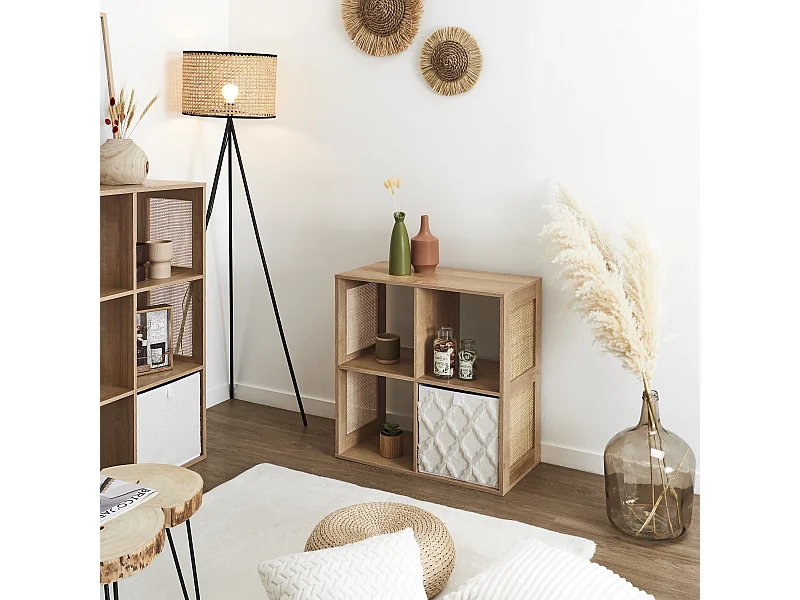 Rangement Modulable 4 Cases Bali Marron