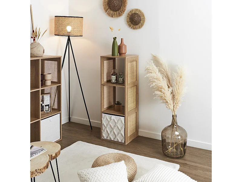 Rangement Modulable 3 Cases Bali Marron