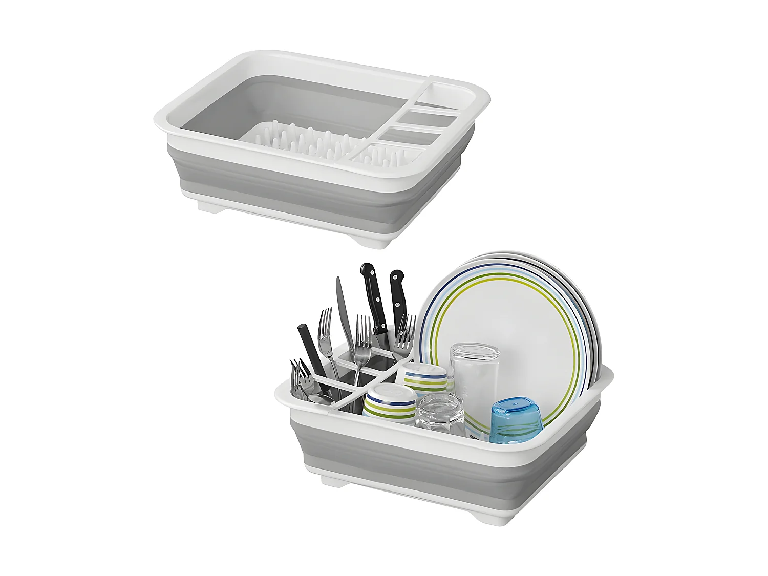 Faltbarer Abtropfkorb für Camping und Reisen - Kompakt und Praktisch - Polypropylen und TPR