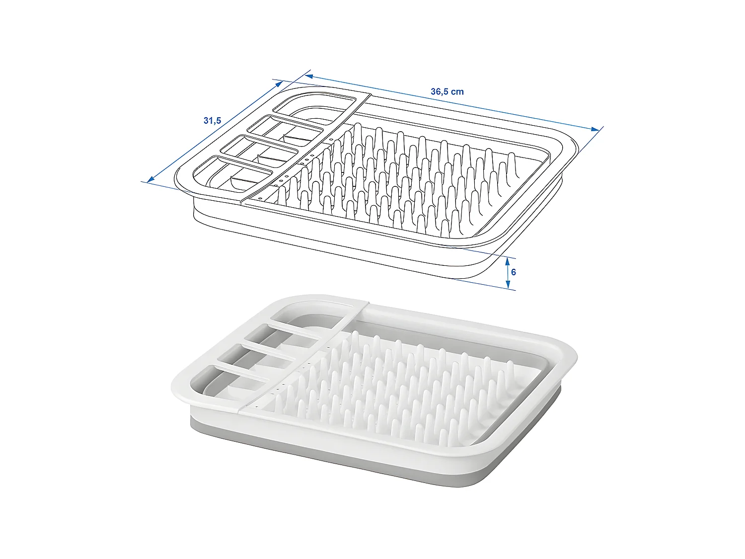 Faltbarer Abtropfkorb für Camping und Reisen - Kompakt und Praktisch - Polypropylen und TPR