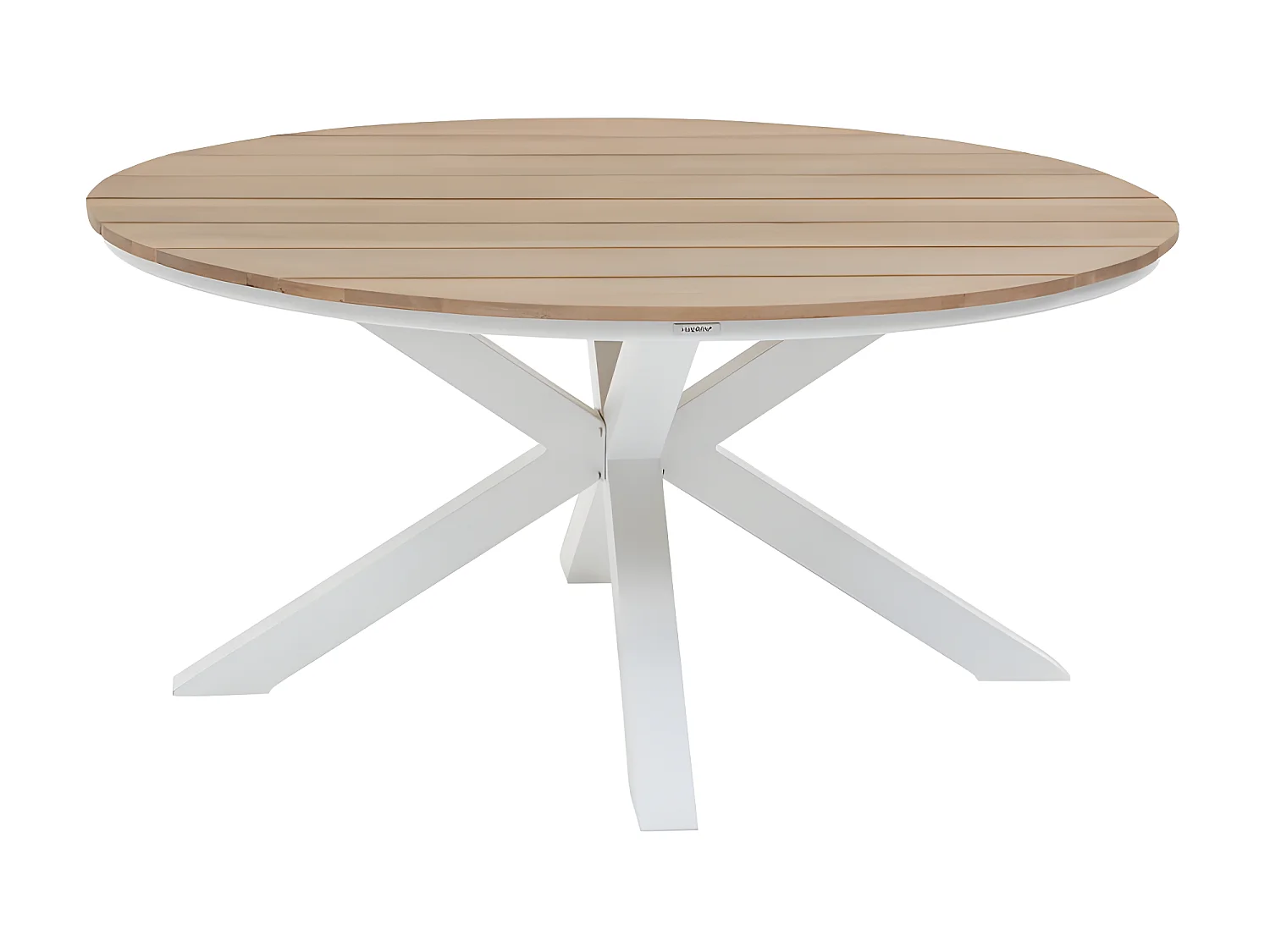 Table extérieure ronde 4 personnes blanc Oriengo Hespéride