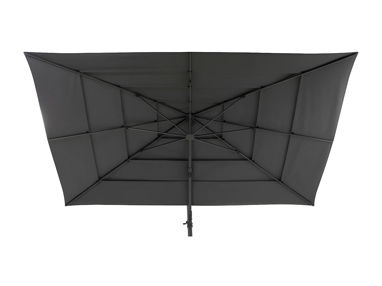 Parasol 4x3 m Melhia multi toiles oléfine anthracite Hespéride