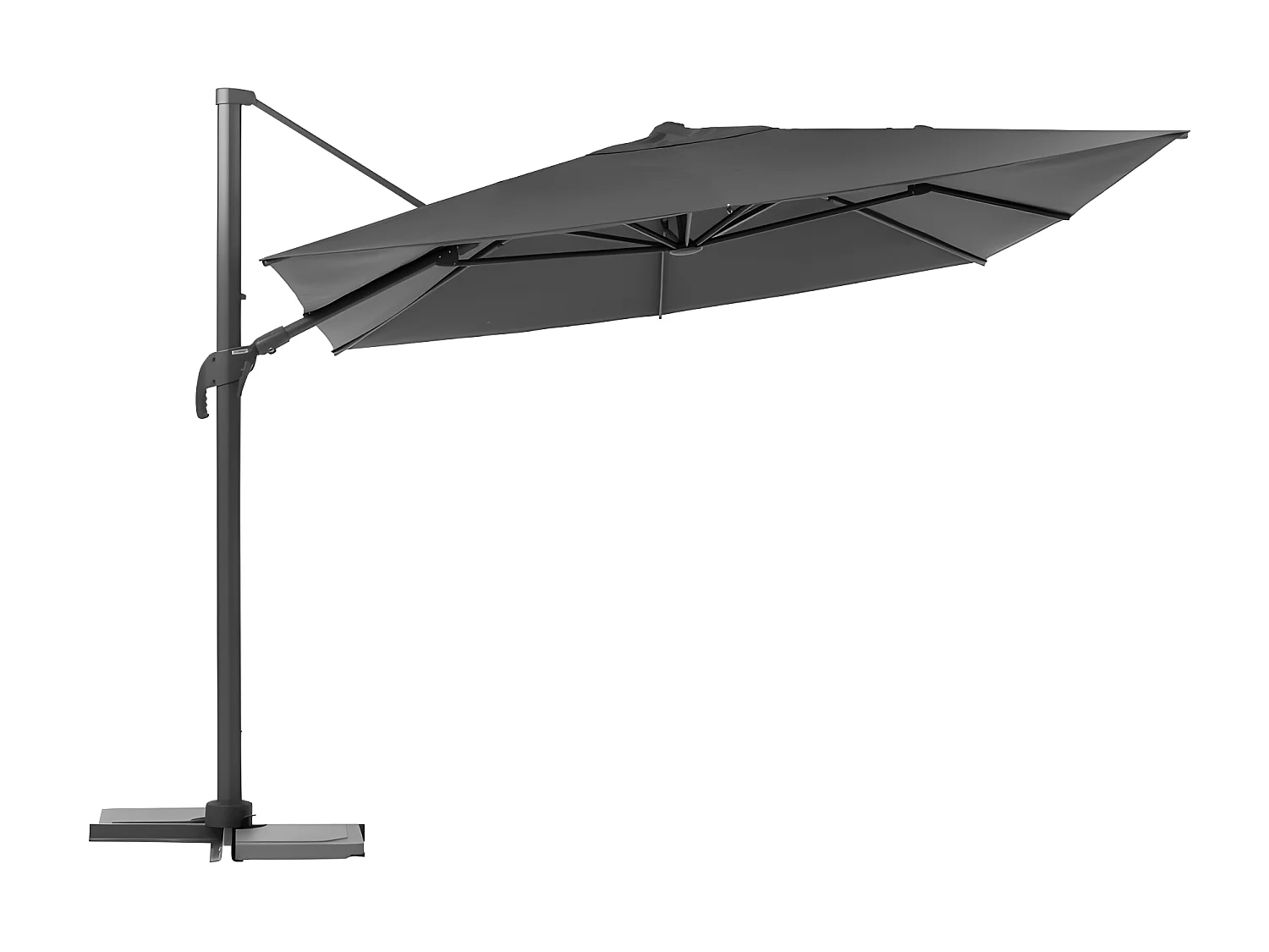 Parasol décentré Melhia 4x3 m oléfine anthracite Hespéride