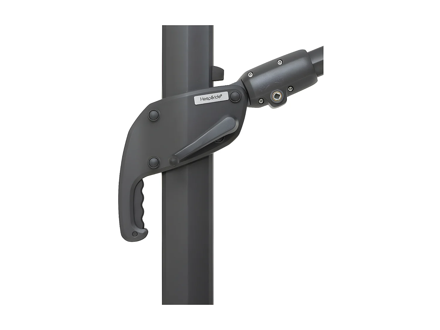 Parasol décentré Melhia 4x3 m oléfine anthracite Hespéride