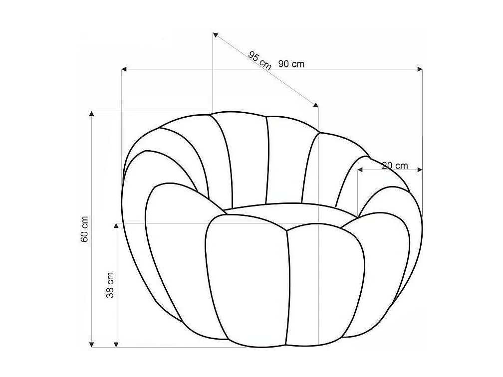 Fauteuil rond coquillage en tissu bouclette crème Alix
