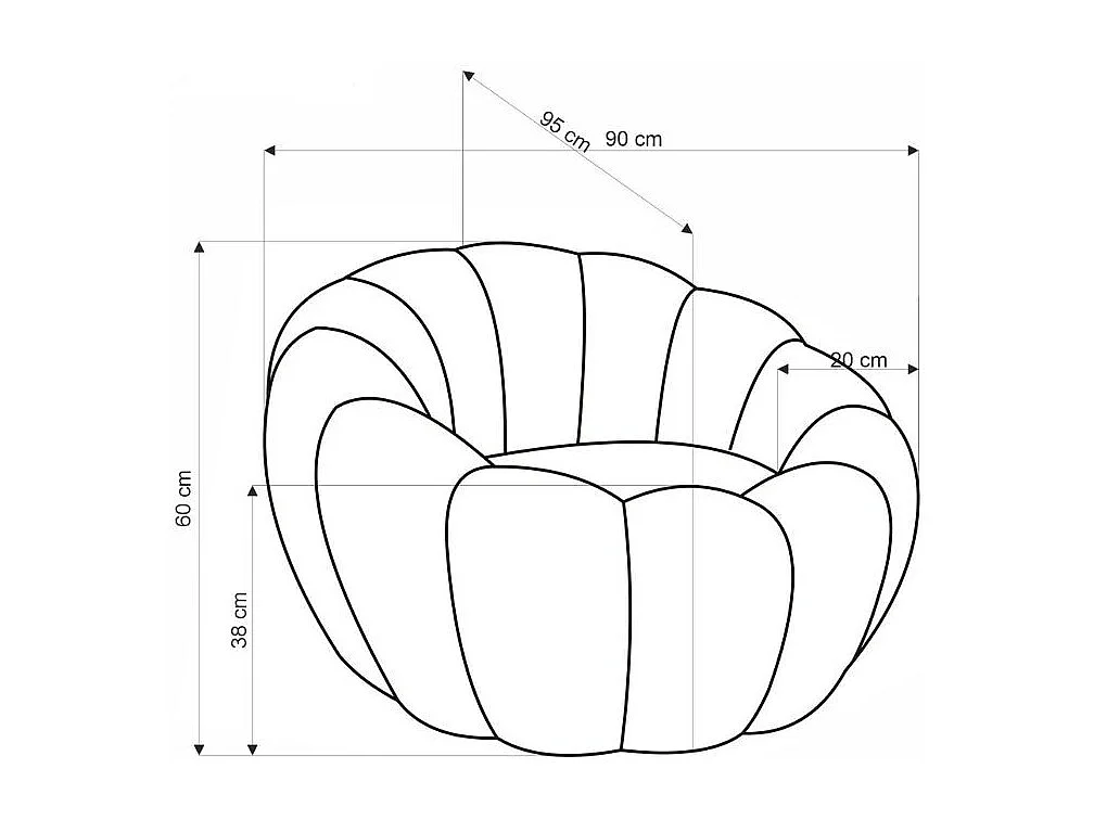 Fauteuil rond coquillage en tissu bouclette crème Alix