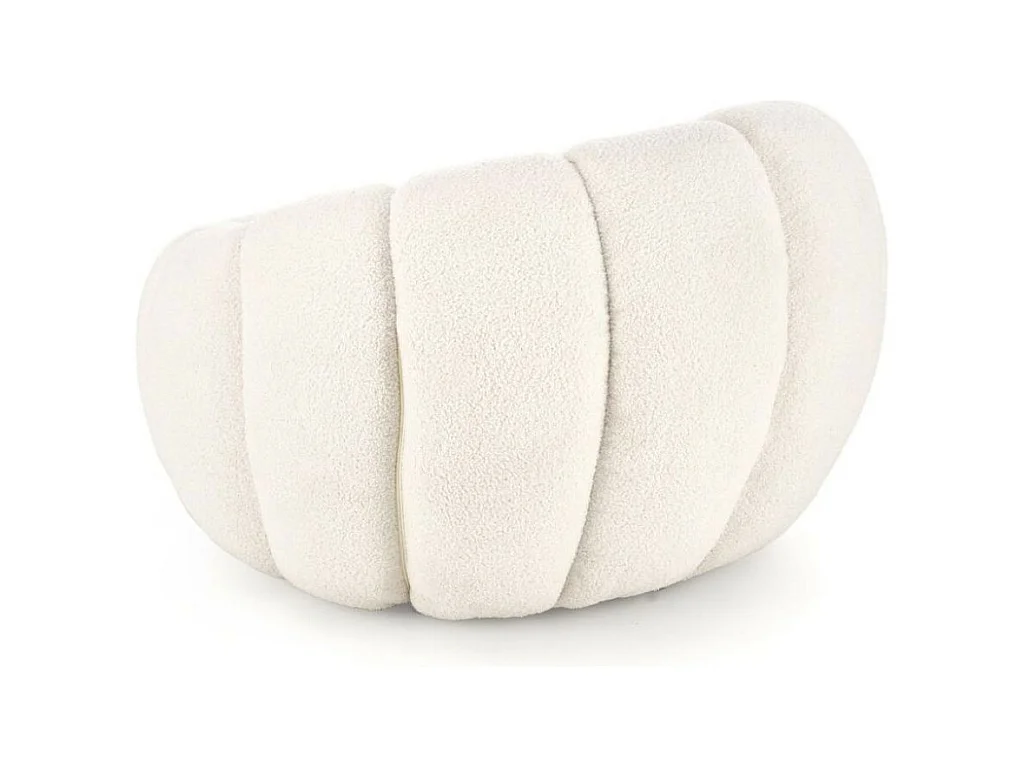 Fauteuil rond coquillage en tissu bouclette crème Alix