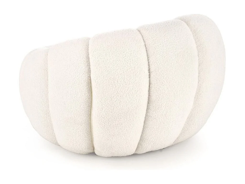 Fauteuil rond coquillage en tissu bouclette crème Alix