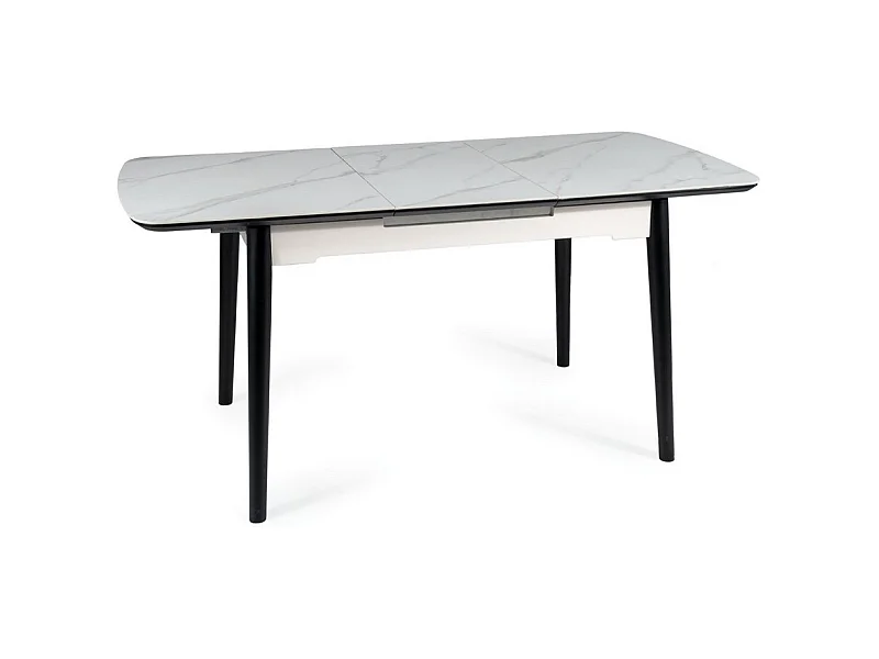 Table design extensible 120-160 cm aspect marbre blanc Stevie