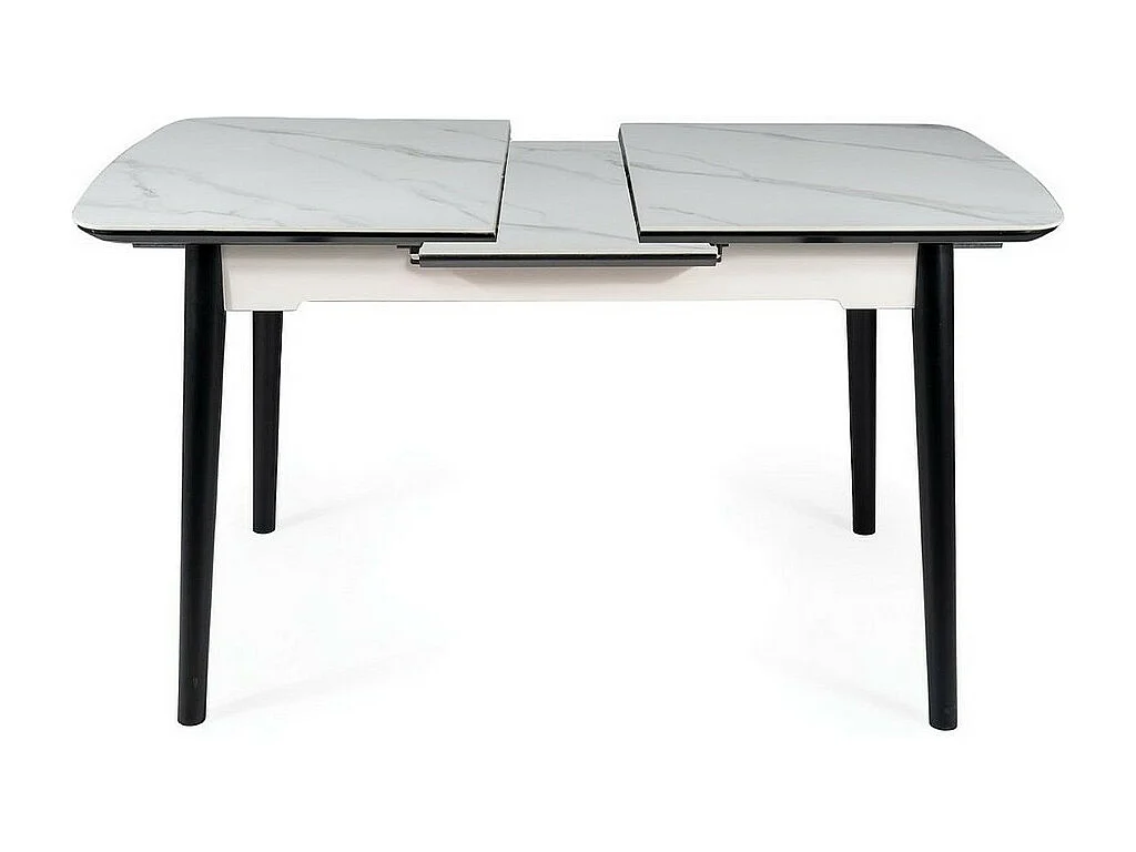 Table design extensible 120-160 cm aspect marbre blanc Stevie