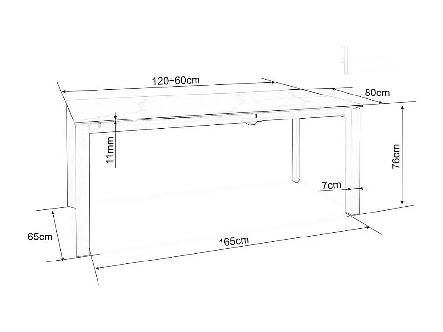 Table design extensible 120-160 cm aspect marbre blanc Stevie