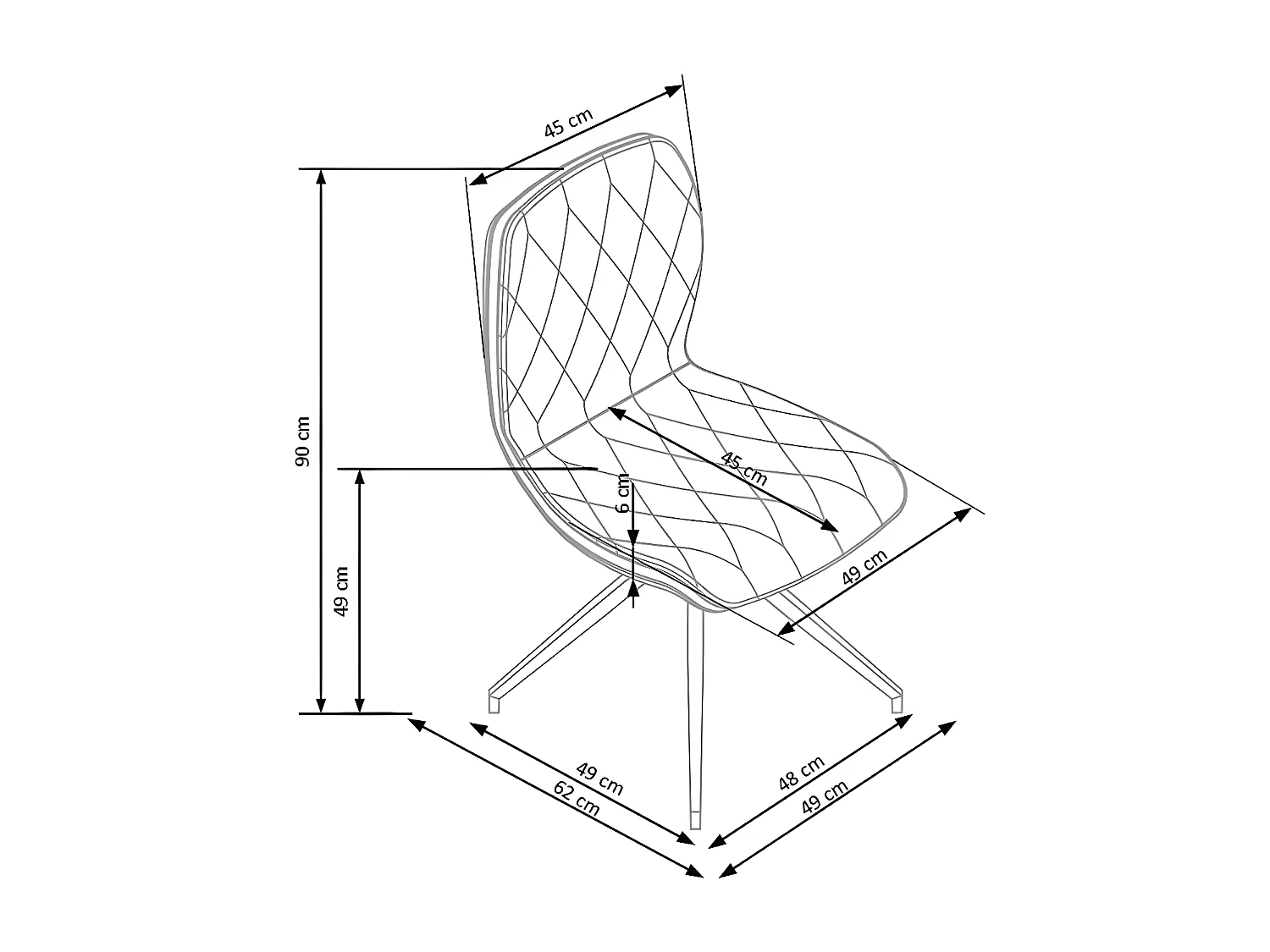 Krzesło tapicerowane K237 brązowe
