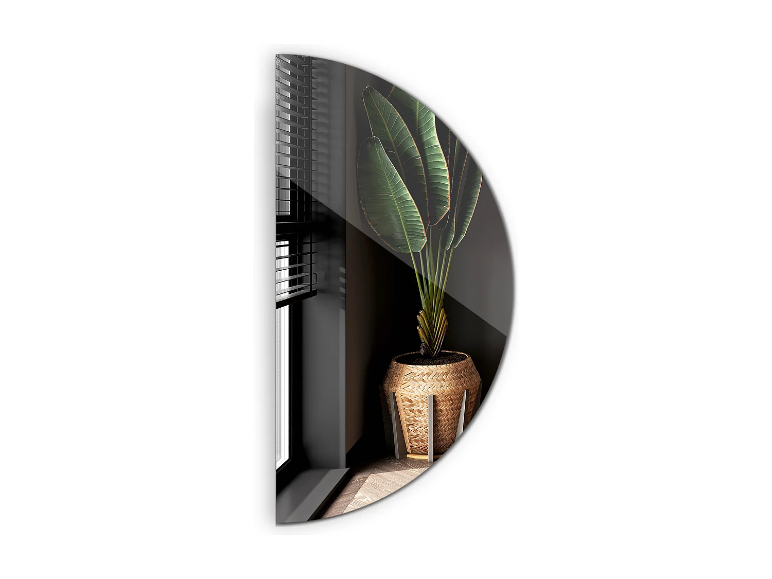 Espejo Decorativo Semicircular de Pared 1/2 Ø60