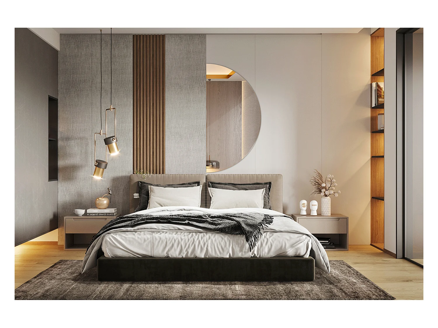 Decoratieve Halfcirkel Wandspiegel 1/2 Ø60