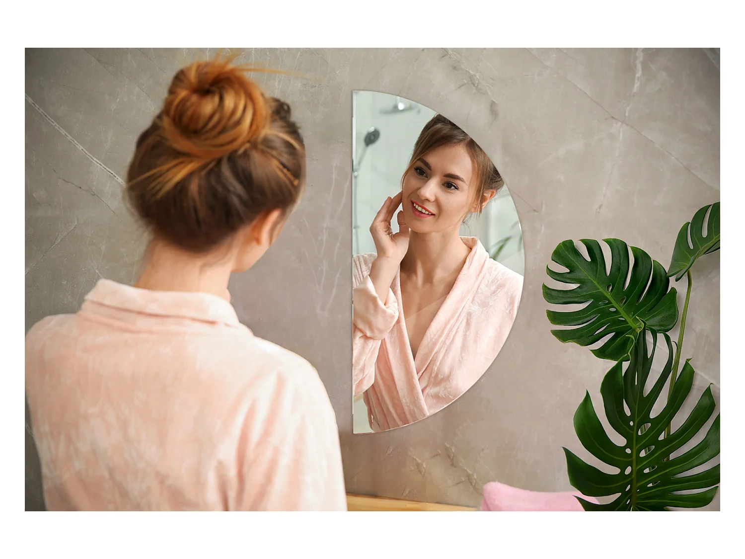 Decoratieve Halfcirkel Wandspiegel 1/2 Ø60