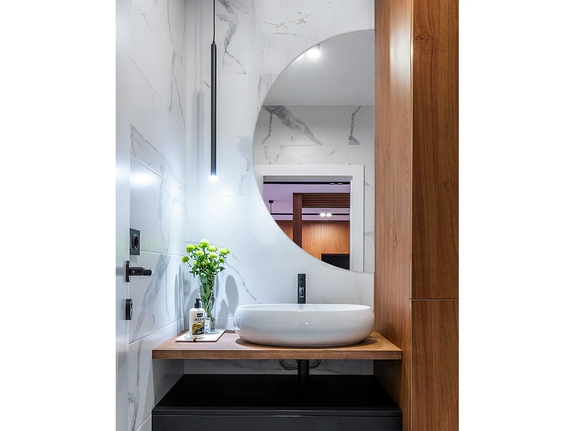 Badezimmerspiegel Glamour Fertig zum Montieren 1/2 Ø100