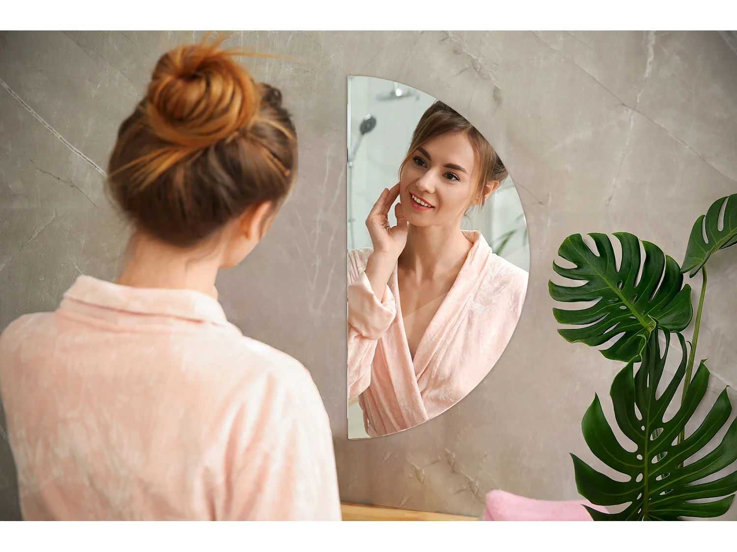 Miroir de salle de bain Glamour Prêt à Monter 1/2 Ø100